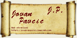 Jovan Pavčić vizit kartica
